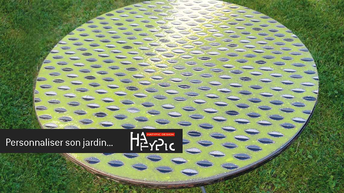Mobilier de jardin en lave émaillée