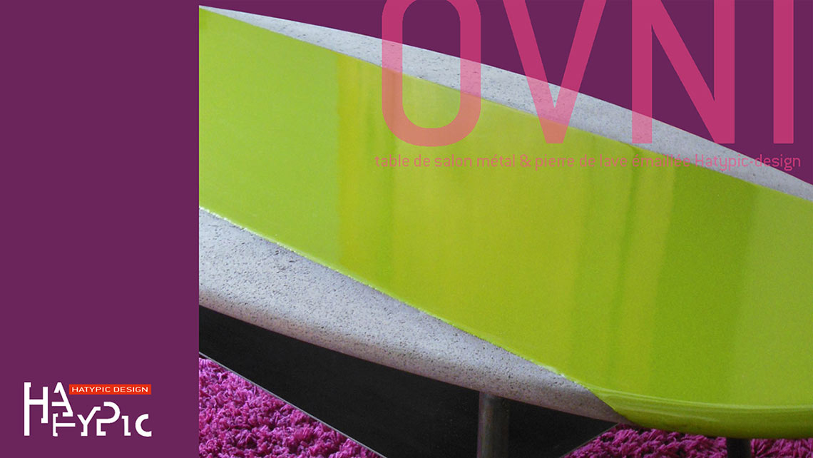 Enameled lava  lounge table